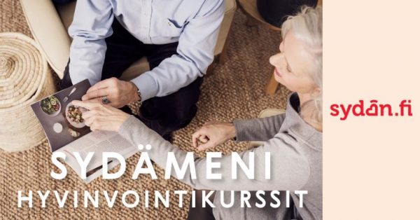 Kaksi henkilöä ja teksti sydämeni hyvinvointikurssit